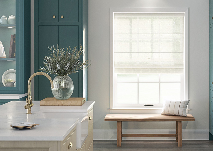 Petra Voile, Simple White - Roman Blind - Image 3